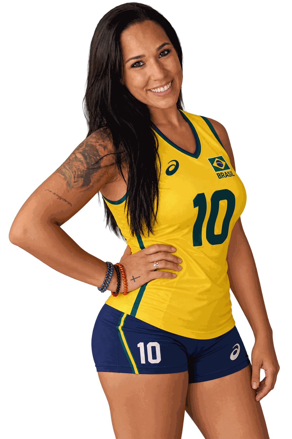 Luiza, a Lulu, sorrindo com a camisa 10 da seleção brasileira